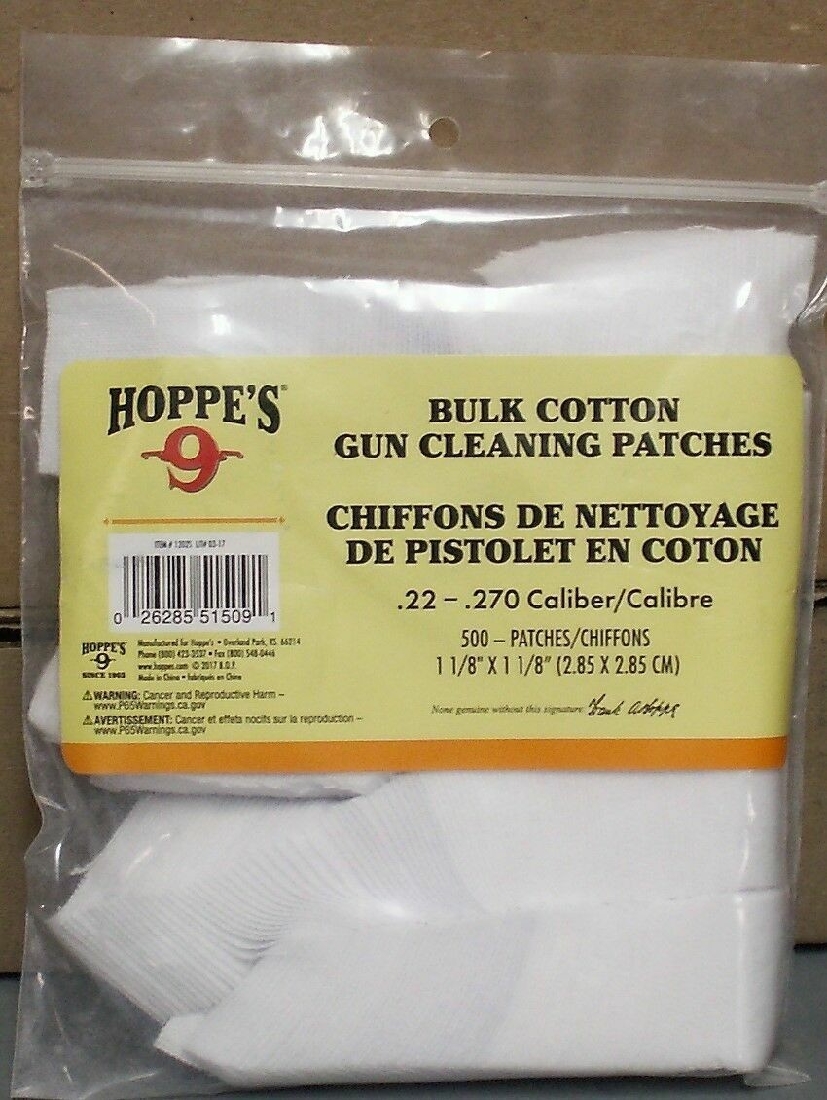 Hoppes Bulk Cotton Gun Cleaning Patches Lock & Load Co