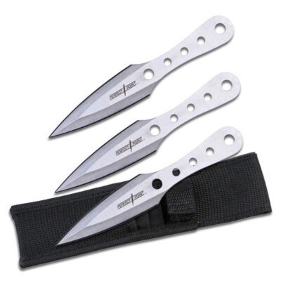Perfect Point Silver Throwing Knife Set Of 3
