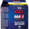 Cci 22wmr Maxi Mag Varmint 40gr Hp 1875fps 125 Round Pour Pack