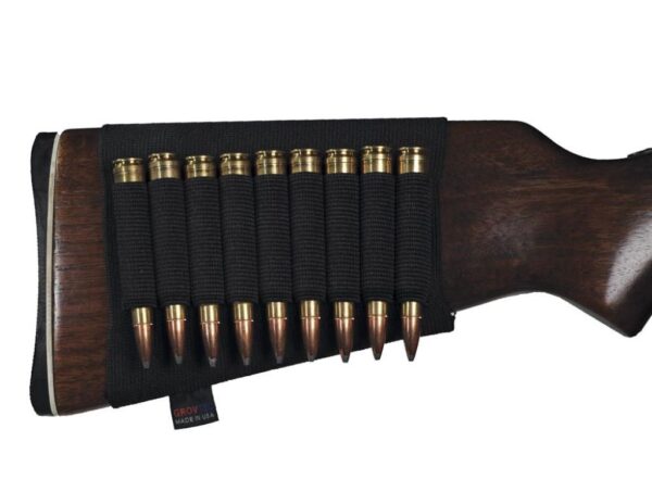 Grovtec Buttstock Cartridge Shell Holder For Rifle Open Style Black