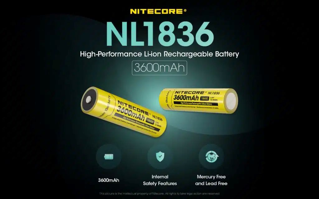 Nitecore 18650 Li-ion Battery 3.6v 3600mah Nitecore 18650 Li-ion Battery 3.6v 3600mah