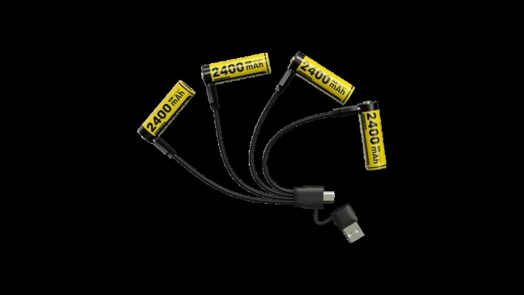 Nitecore Usb-c Aa Li-ion Rechargable Battery 4 Pack 1.5v 2400mah Nitecore Usb-c Aa Li-ion Rechargable Battery 4 Pack 1.5v 2400mah