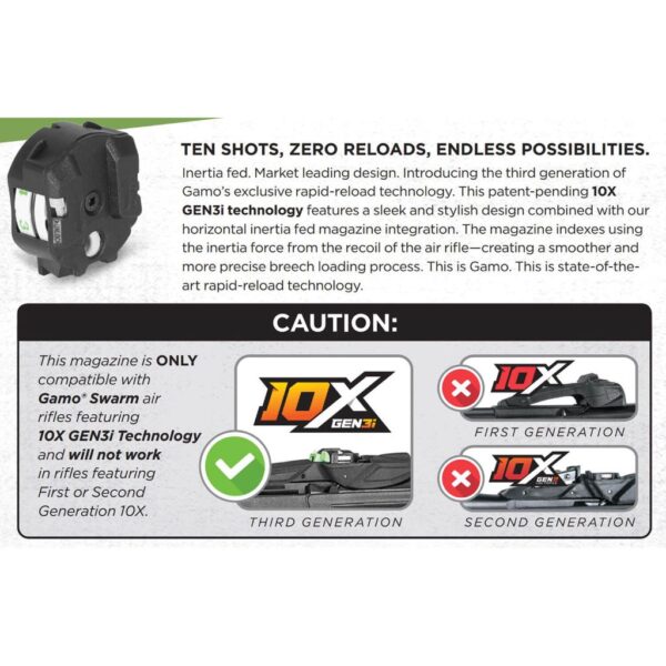 Gamo 10x Quick Shot Magazine 22cal Gen3